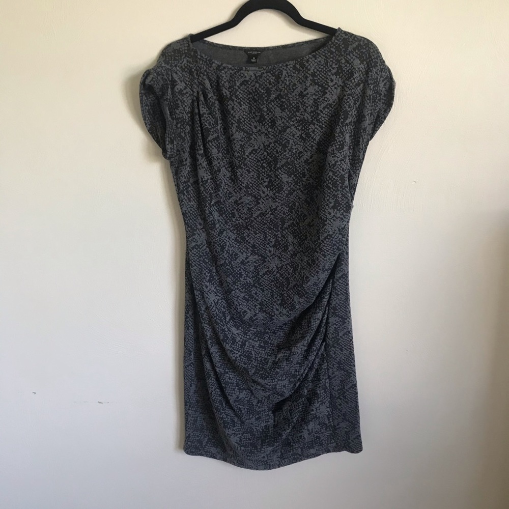 Ann Taylor Black & Grey Patterned Dress
